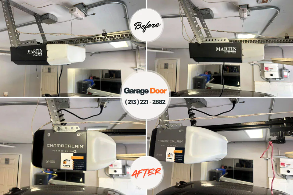 Before and after: garage door repair Rugby, ND
